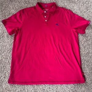Tommy Bahama Polo Shirt Men's XL Hot Pink Island Zone Stretch 37.5 Technology
